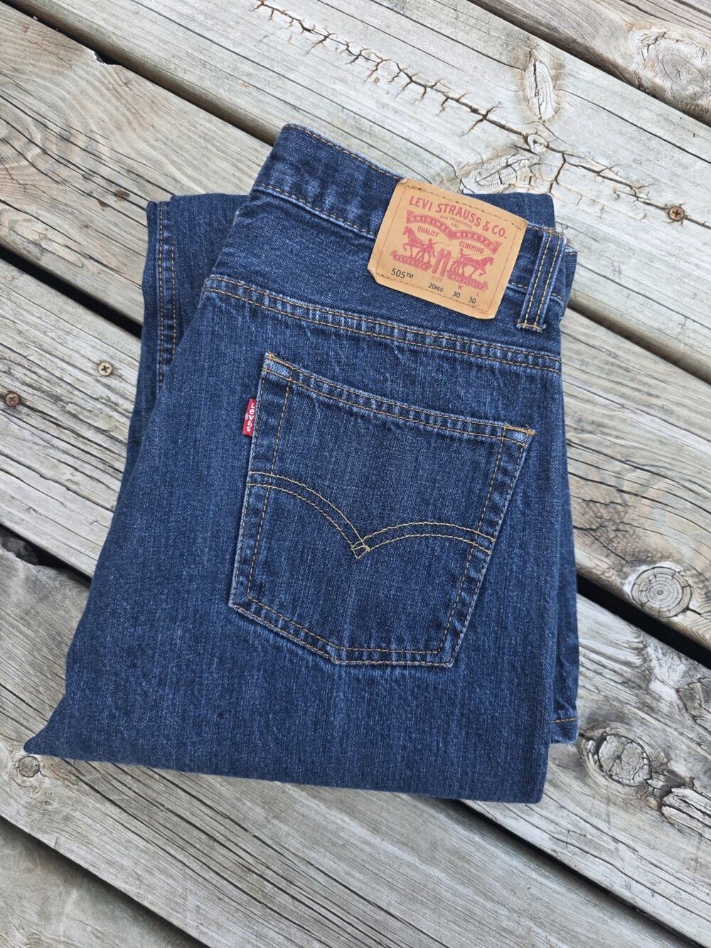Levi's 505 Straight Leg Boys Jeans Size 20 Reg 30x30